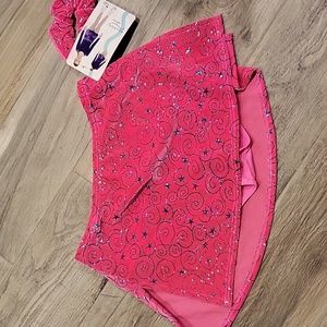 Mondor pink glitter figure skating skirt